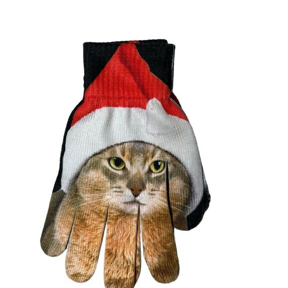 SO Santa Hat Cat Texting Gloves. New. One Size. - Picture 5 of 7